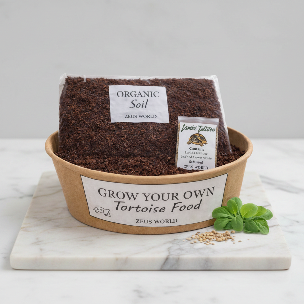 Lambs Lettuce | Grow Your Own Tortoise Food Kit | Tortoise Seeds & Organic Soil | Natural Grazing Kit