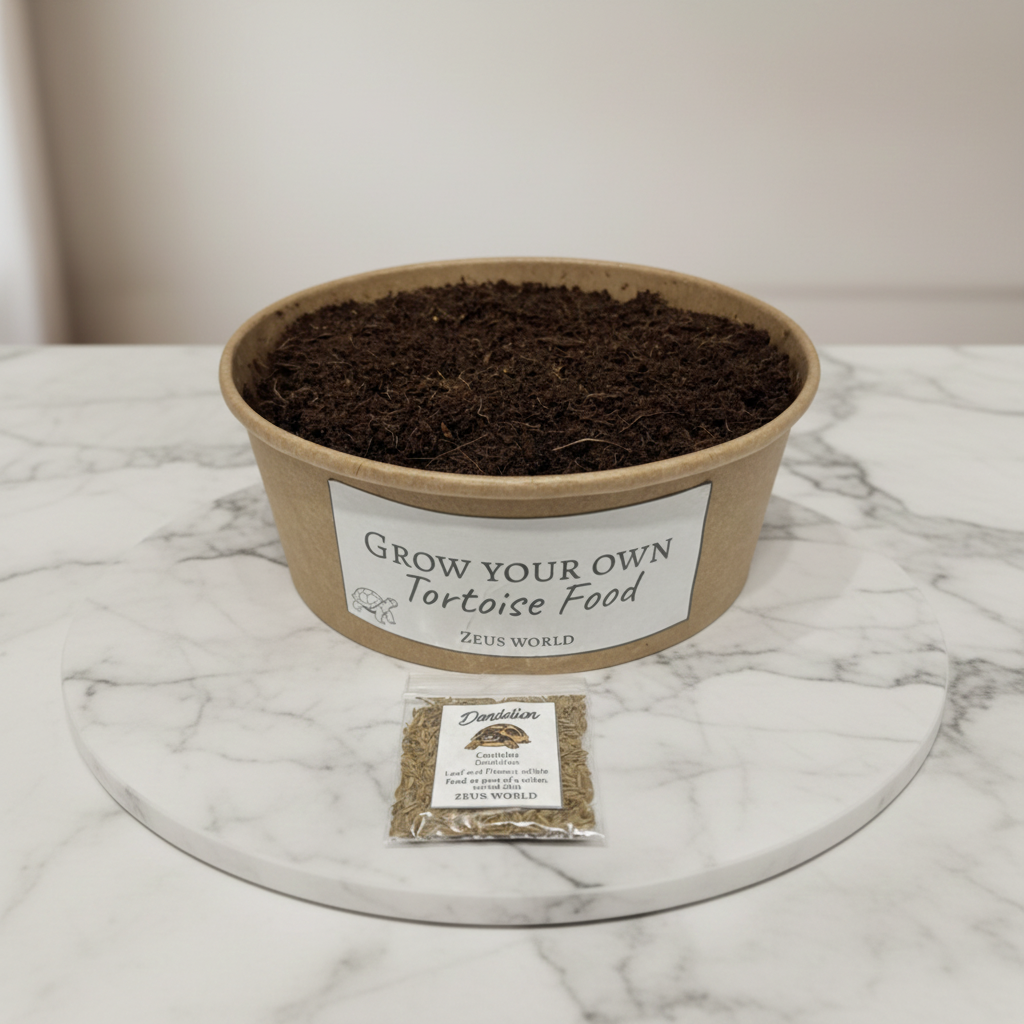 Dandelion | Grow Your Own Tortoise Food Kit | Tortoise Plantain Seeds & Organic Soil | Natural Grazing Kit