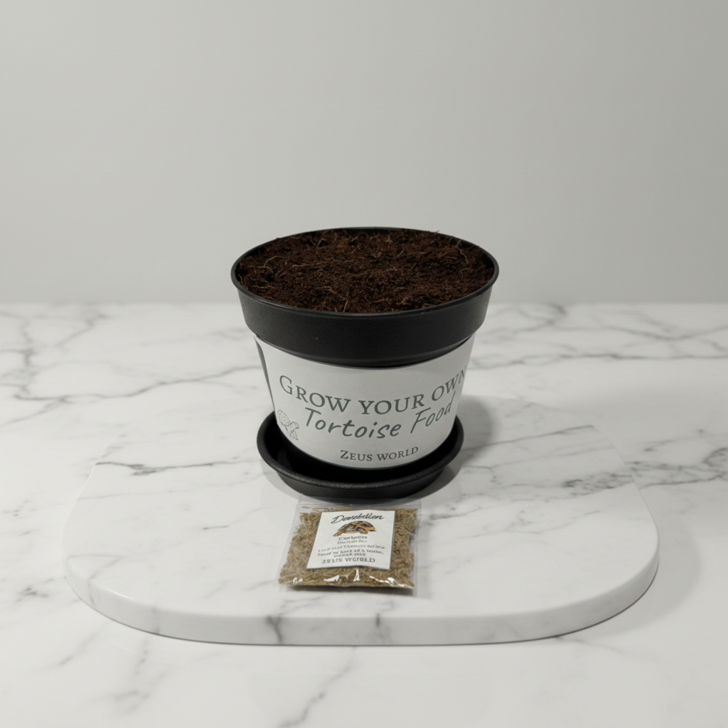 Dandelion | Grow Your Own Tortoise Food Kit | Tortoise Plantain Seeds & Organic Soil | Natural Grazing Kit