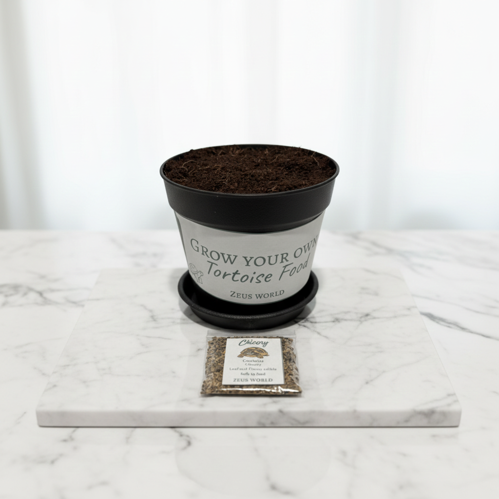 Chicory | Grow Your Own Tortoise Food Kit Pot | Tortoise Seeds & Organic Soil | Natural Grazing Kit