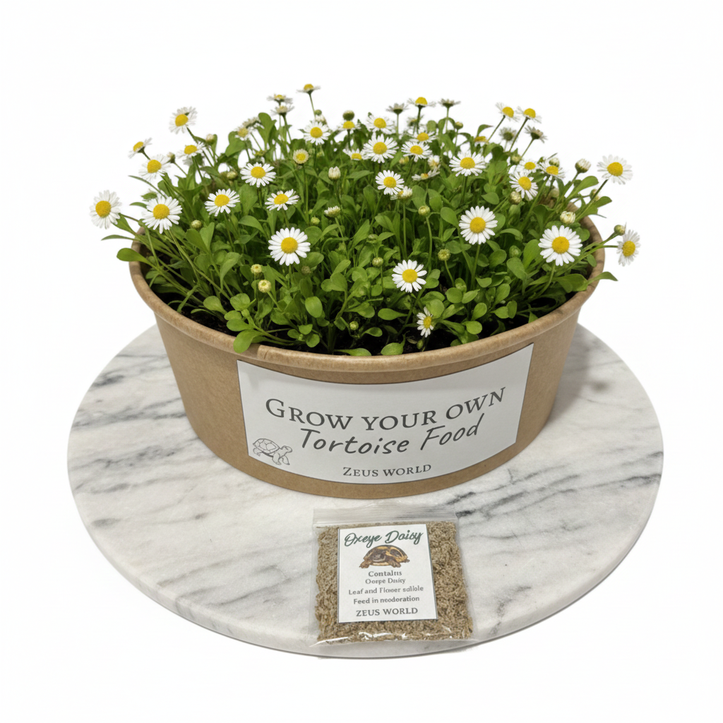 Oxeye Daisy | Grow Your Own Tortoise Food Kit | Tortoise Seeds & Organic Soil | Natural Grazing Kit