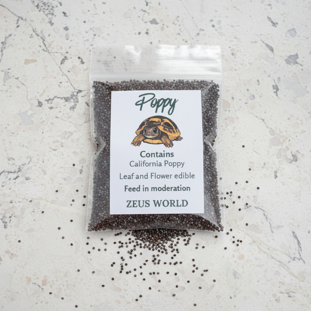 California Poppy Seeds | Grow Your Own Tortoise Food | Tortoise Safe Seed Blend | Natural Reptile Diet