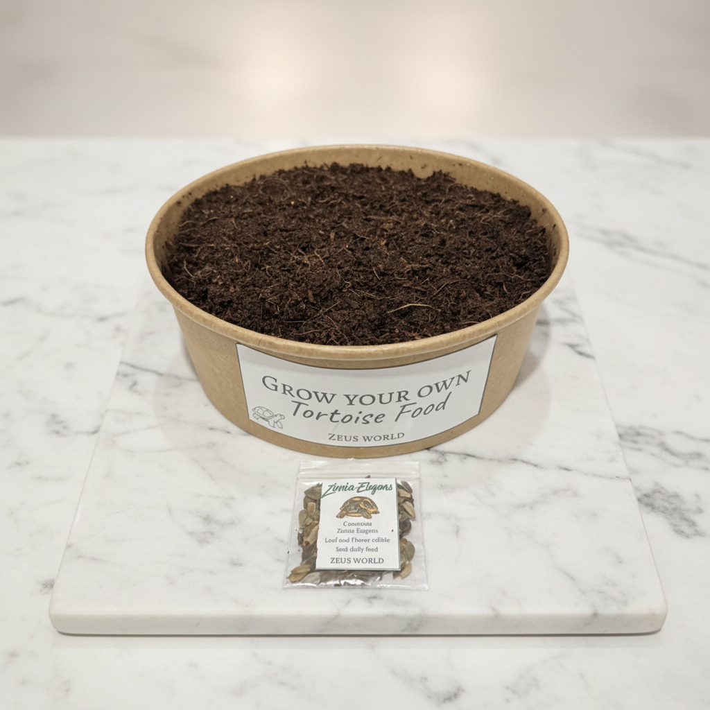 Zinnia Elegans | Grow Your Own Tortoise Food Kit | Tortoise Seeds & Organic Soil | Natural Grazing Kit