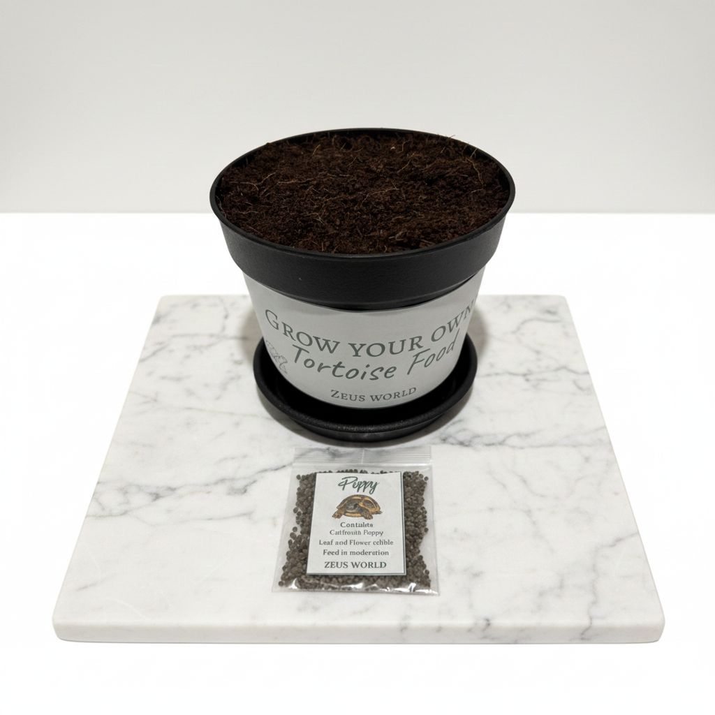 California Poppy | Grow Your Own Tortoise Food Kit Pot | Tortoise Seeds & Organic Soil