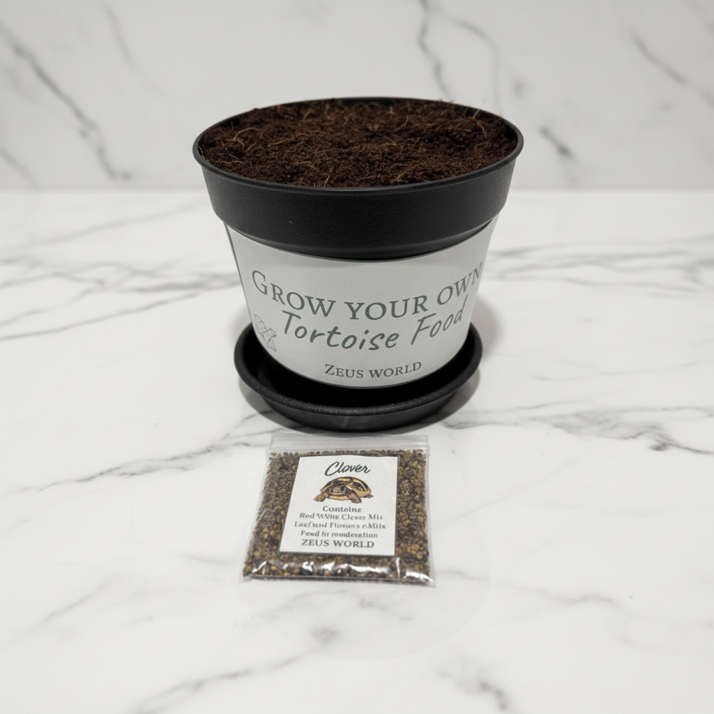 Clover | Grow Your Own Tortoise Food Kit | Tortoise Seeds & Organic Soil | Natural Grazing Kit
