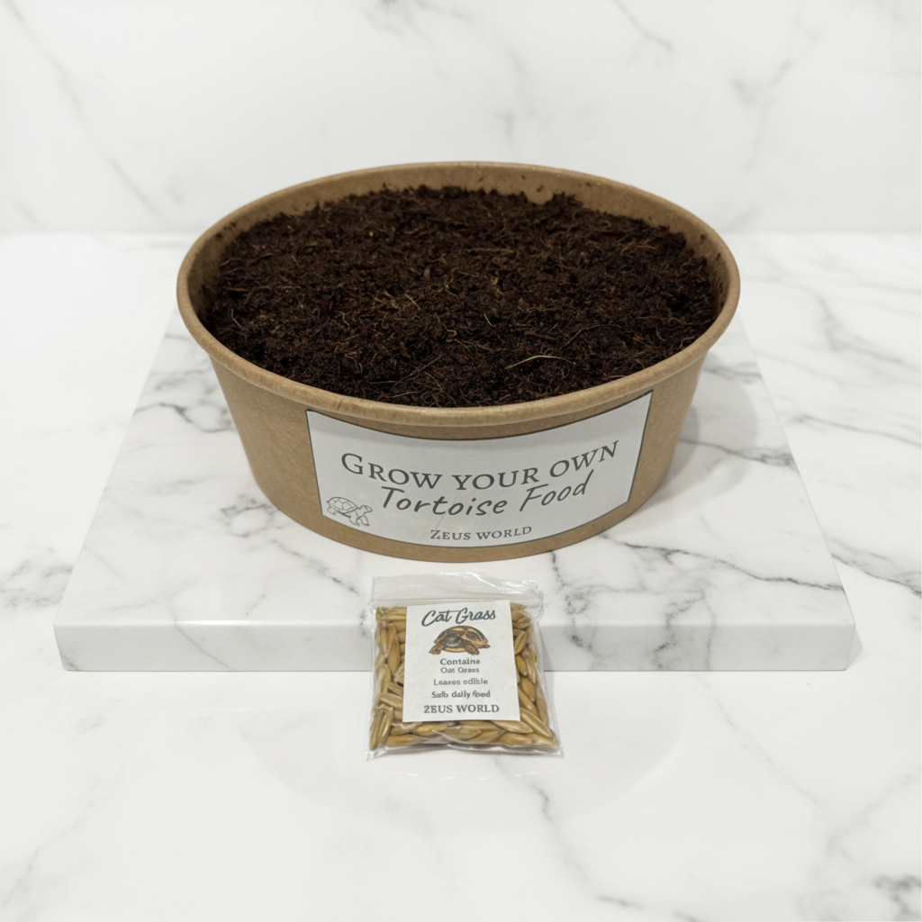 Cat Grass | Grow Your Own Tortoise Food Kit | Tortoise Seeds & Organic Soil | Natural Grazing Kit