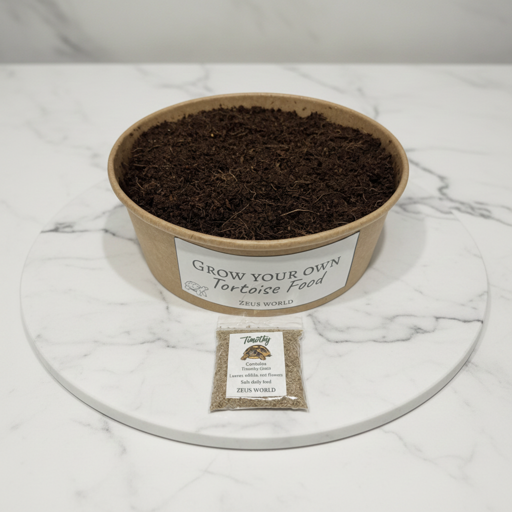 Timothy | Grow Your Own Tortoise Food Kit | Tortoise Seeds & Organic Soil | Natural Grazing Kit