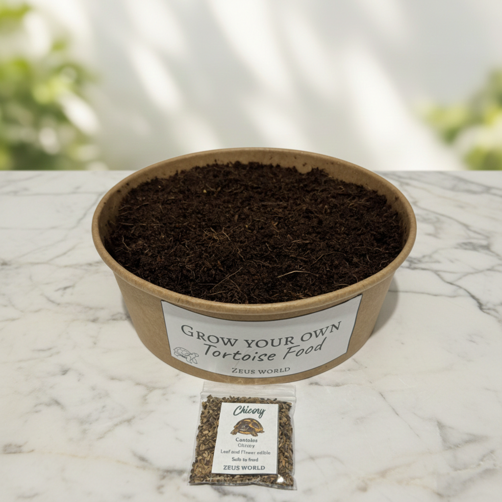 Chicory | Grow Your Own Tortoise Food Kit | Tortoise Seeds & Organic Soil | Natural Grazing Kit