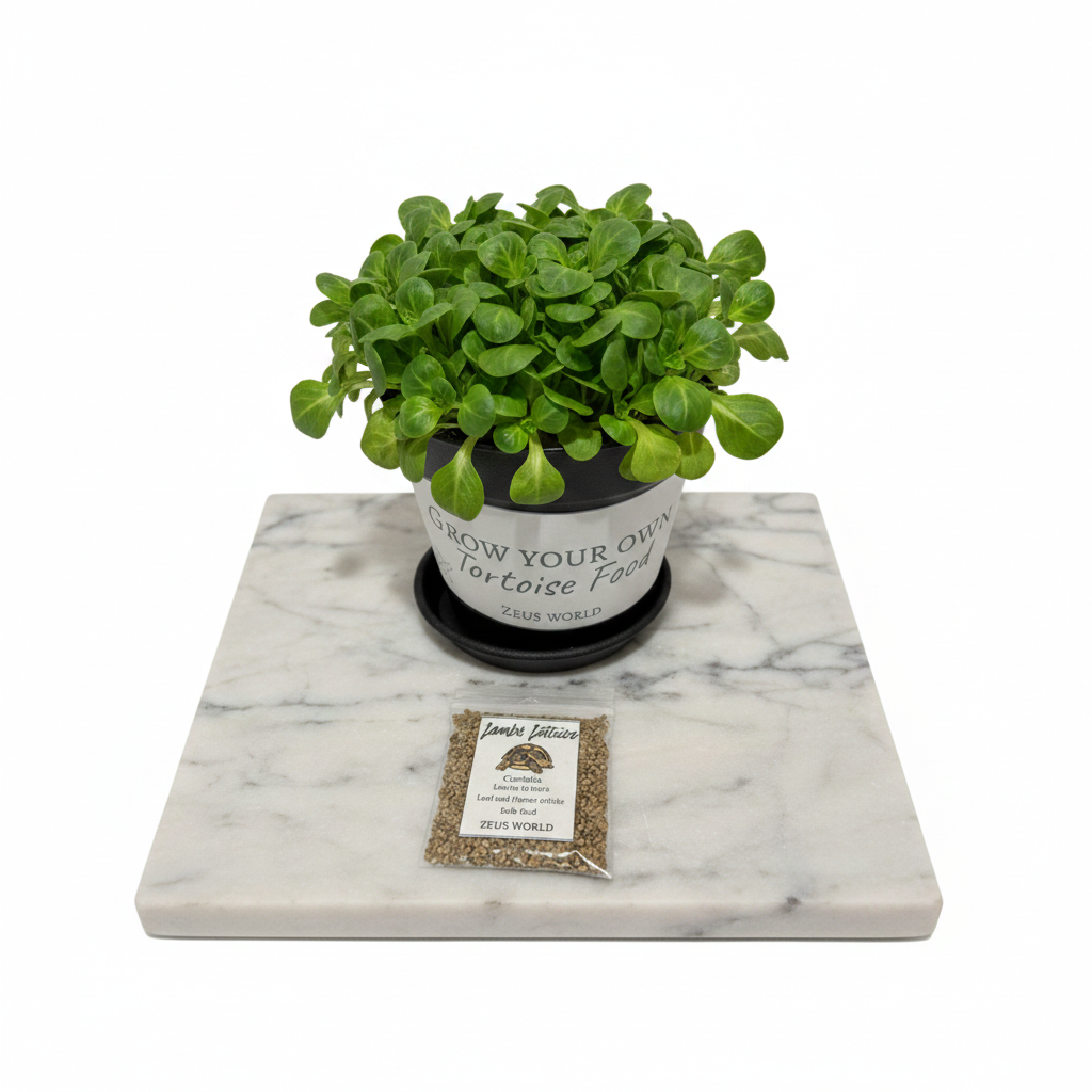 Lambs Lettuce | Grow Your Own Tortoise Food Kit | Tortoise Seeds & Organic Soil | Natural Grazing Kit