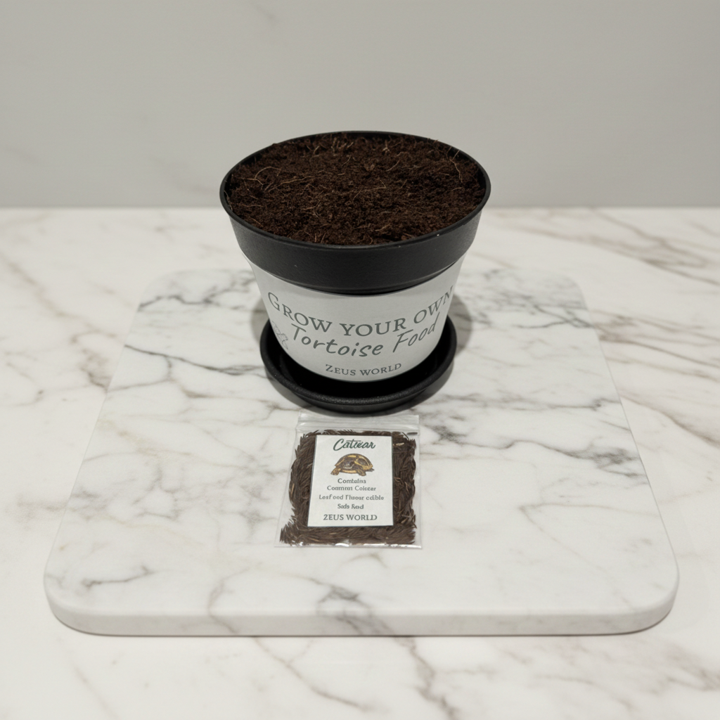Catsear | Grow Your Own Tortoise Food Kit Pot | Tortoise Seeds & Organic Soil | Natural Grazing Kit