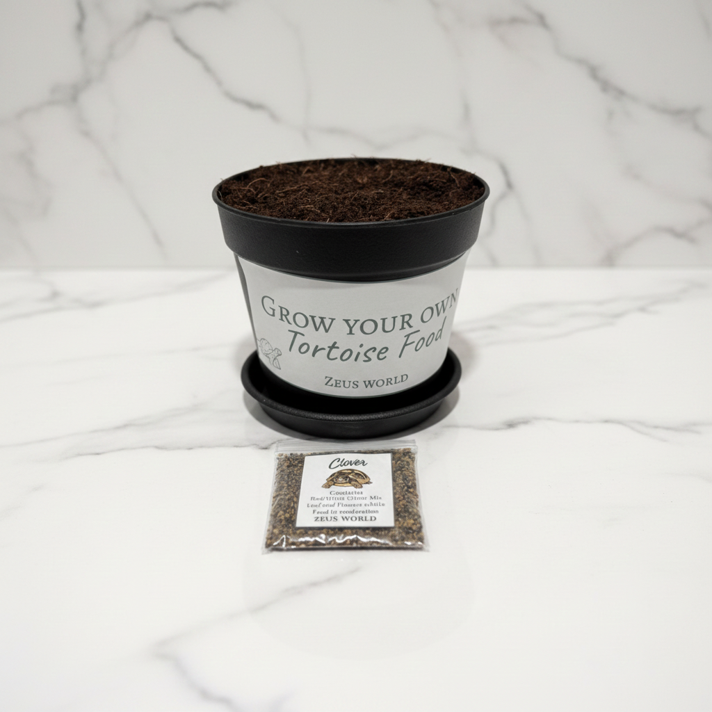 Clover | Grow Your Own Tortoise Food Kit | Tortoise Seeds & Organic Soil | Natural Grazing Kit