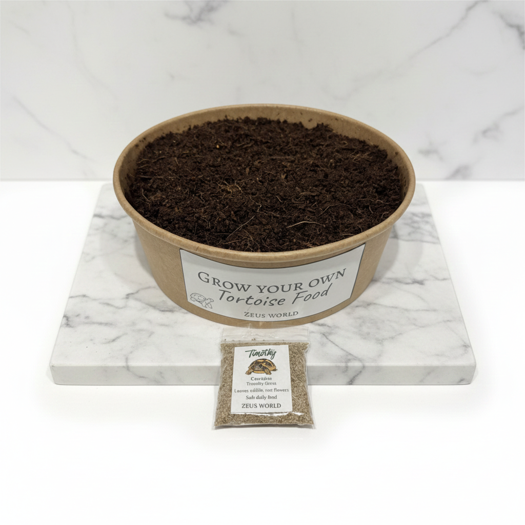 Timothy | Grow Your Own Tortoise Food Kit | Tortoise Seeds & Organic Soil | Natural Grazing Kit