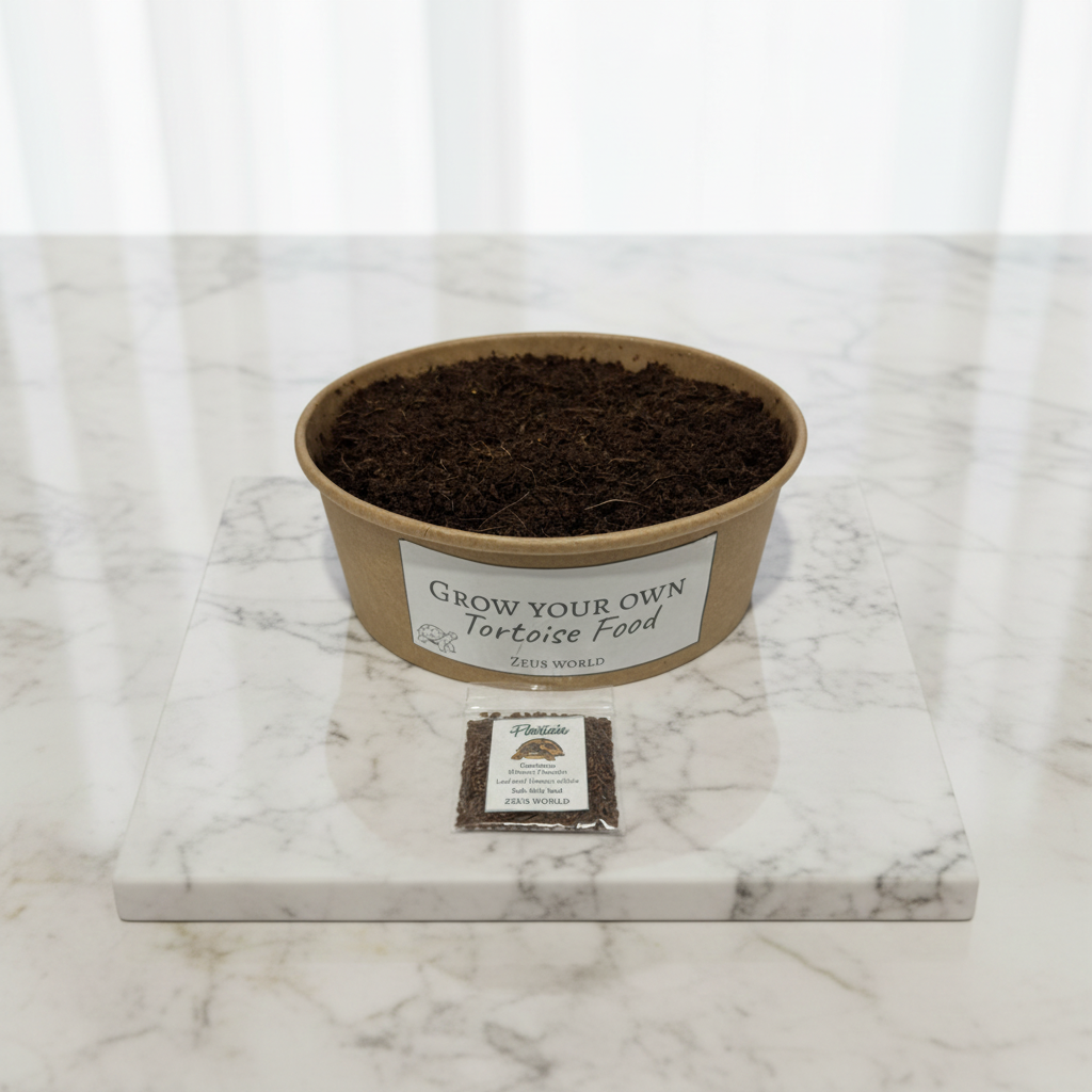 Plantain | Grow Your Own Tortoise Food Kit | Tortoise Plantain Seeds & Organic Soil | Natural Grazing Kit