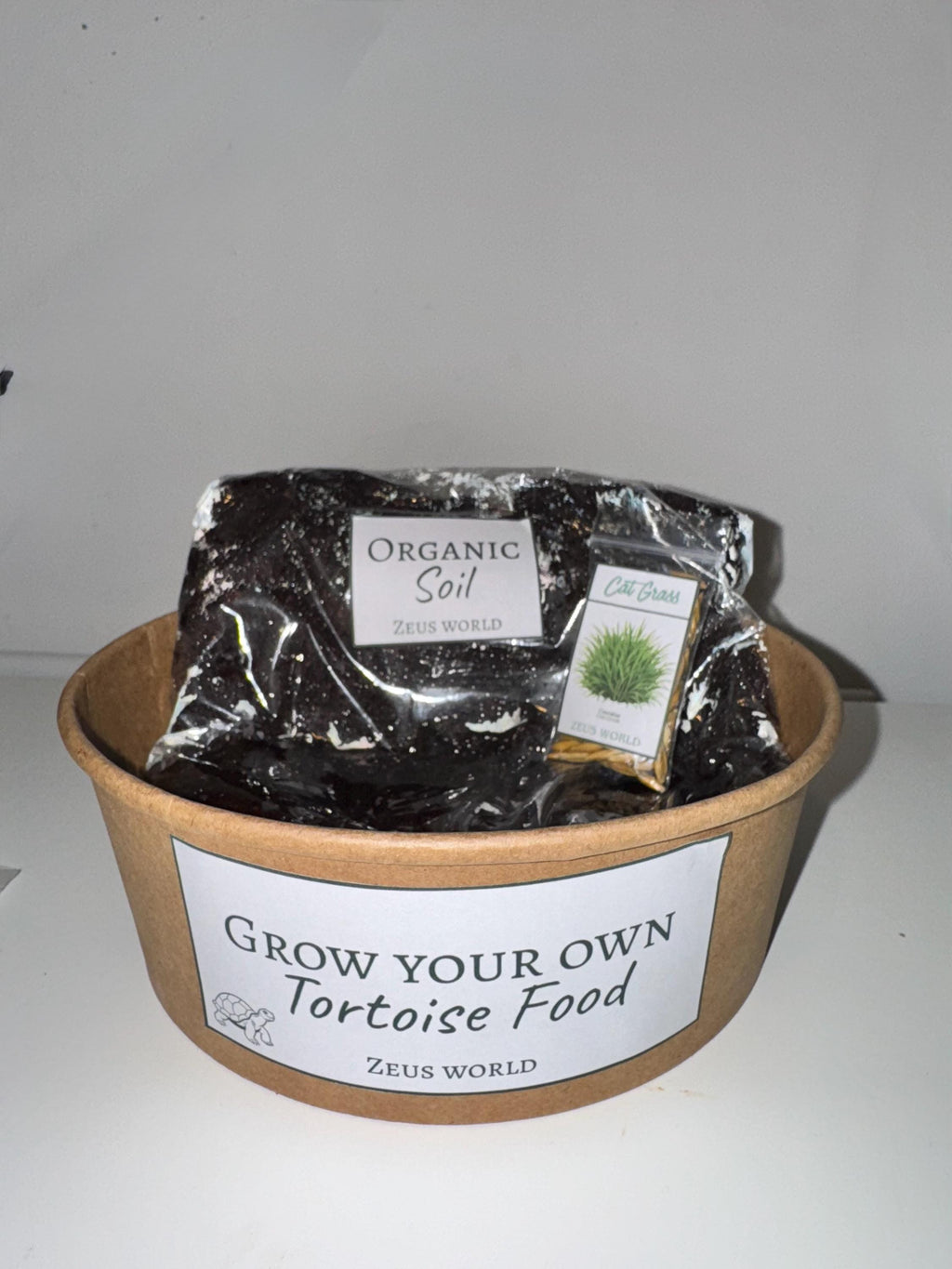 Cat Grass | Grow Your Own Tortoise Food Kit | Tortoise Seeds & Organic Soil | Natural Grazing Kit