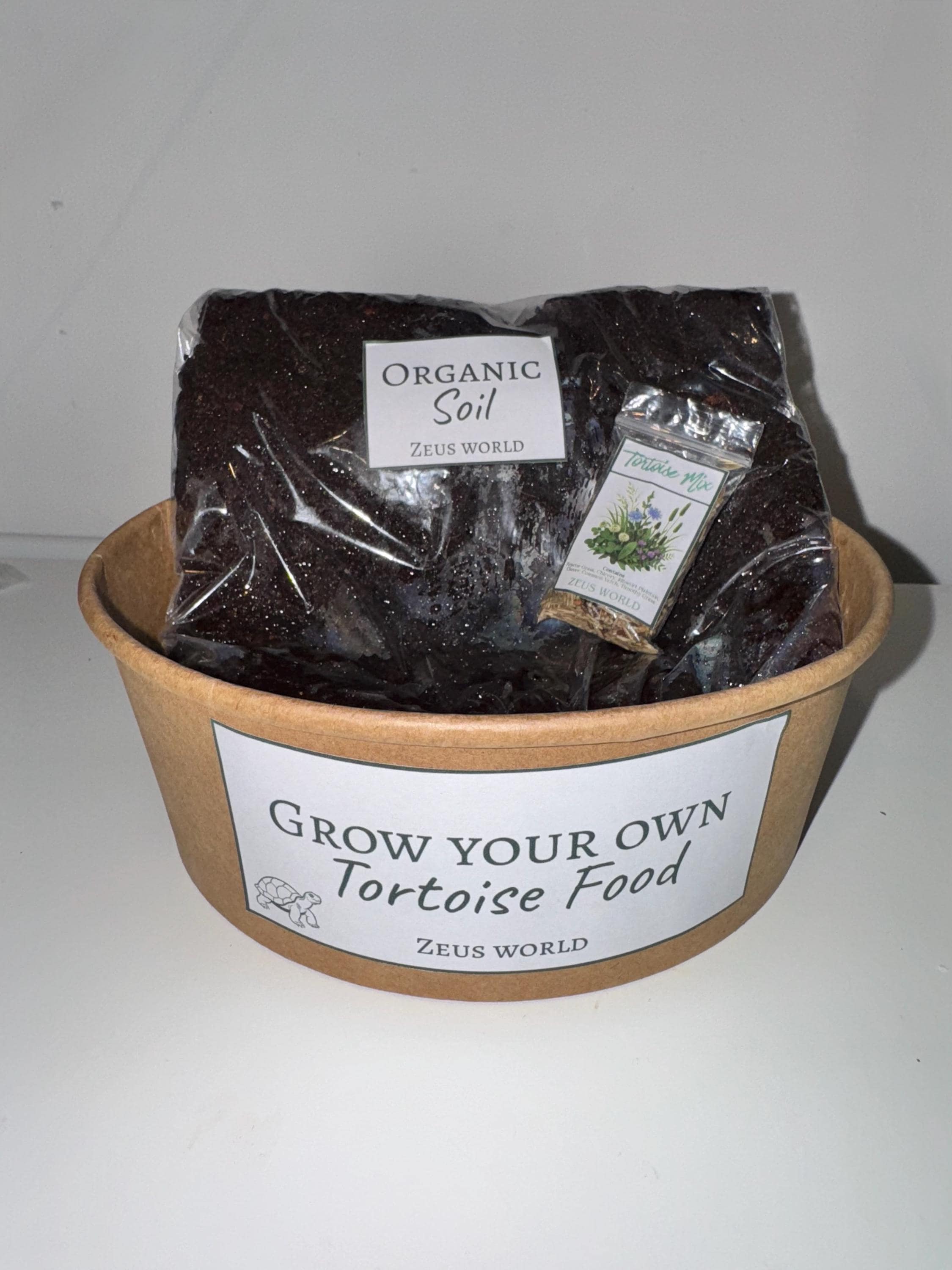 Tortoise Mix | Grow Your Own Tortoise Food Kit | Tortoise Safe Seeds & Organic Soil | Natural Grazing Kit